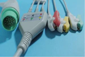 Stabil Kualiti Spacelabs 3lead ECG Kabel, IEC, klip dengan CE