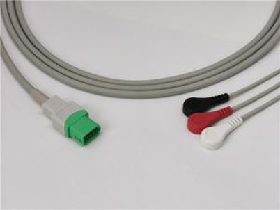 Dataskop 3 Memimpin ECG Cable Transducer Cable Snaps