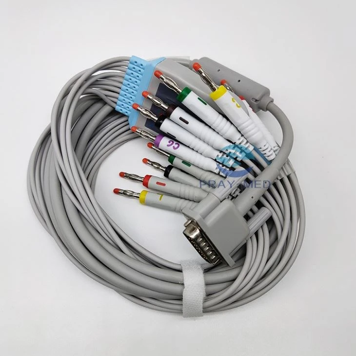 Mortara ELI 250 15-Pin 10 Leads EKG Cable Banana