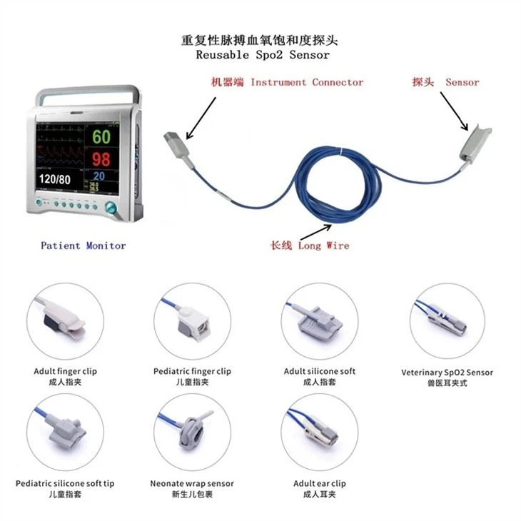 Bionet 7 Pin SpO2 Sensor/probe For Bionet BM3/BM5,3m