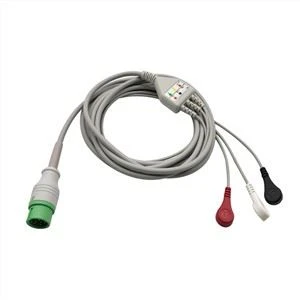 Comen 3 Memimpin 12 Pin Kabel Bersepadu ECG Dengan Snap